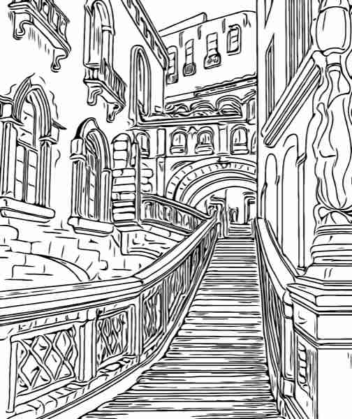 Places & Architecture Coloring Pages | Free Printable | Inkwell
